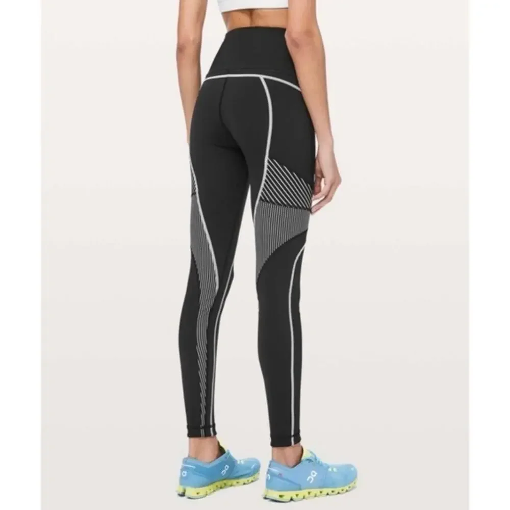 LULULEMON Channel Your Energy Tight Leggings Black White 6